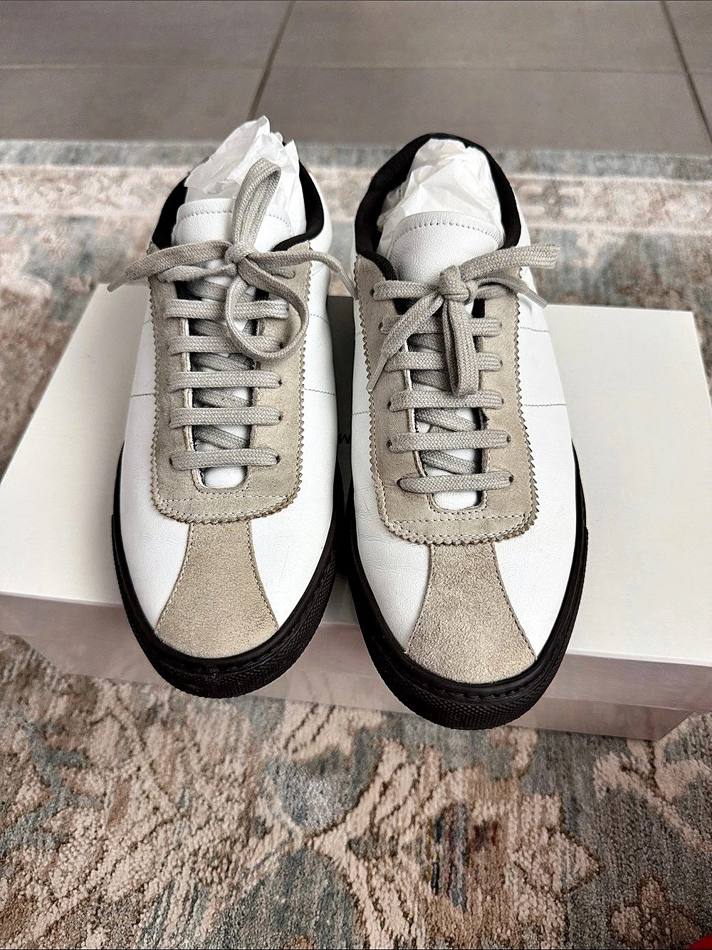 Common Projects Retro Low Suede / Retro Classic Low White & Gray Sneakers Size 3